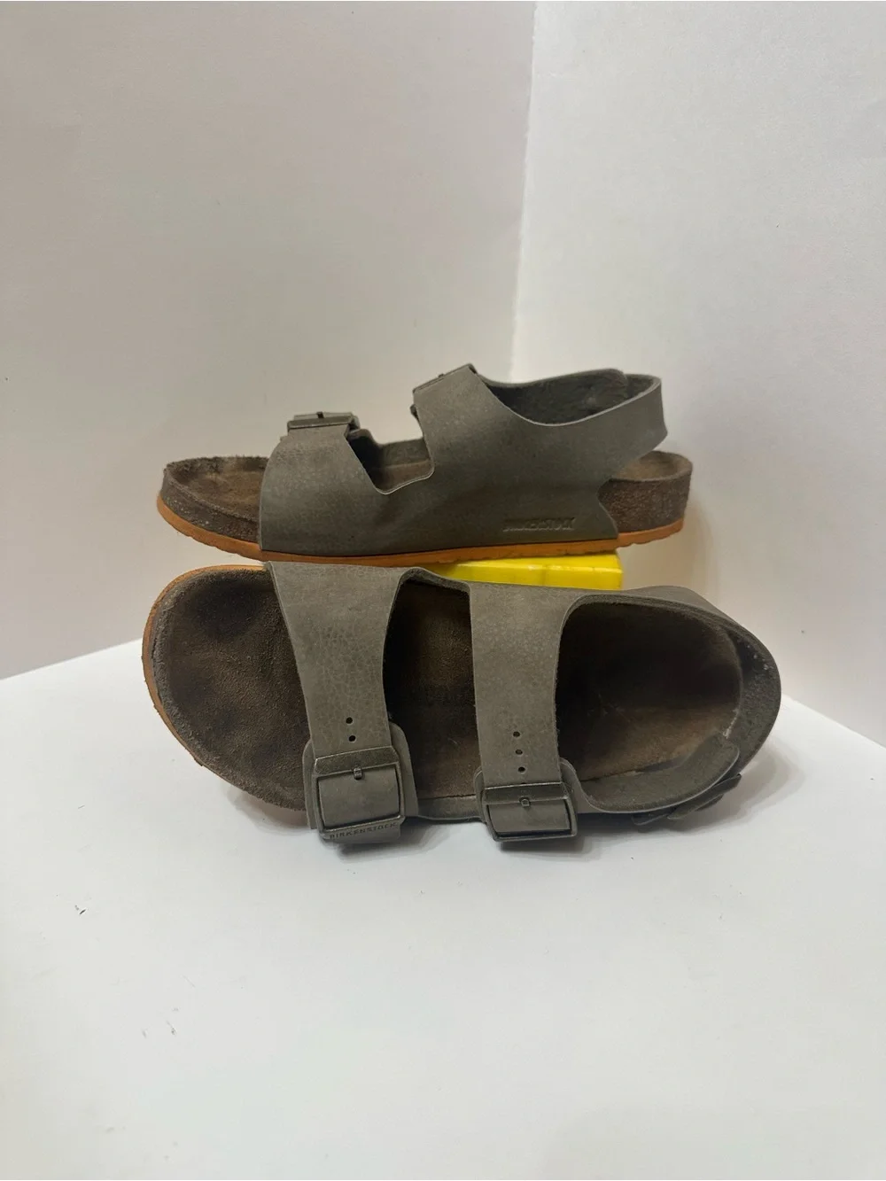 Birkenstock Men's Olive Green 2-Strap Adjustable Strap Sandals Size 35 EU (3 US)
